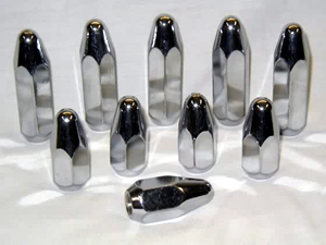 Radir Bullet Lug Nuts, chrome, set